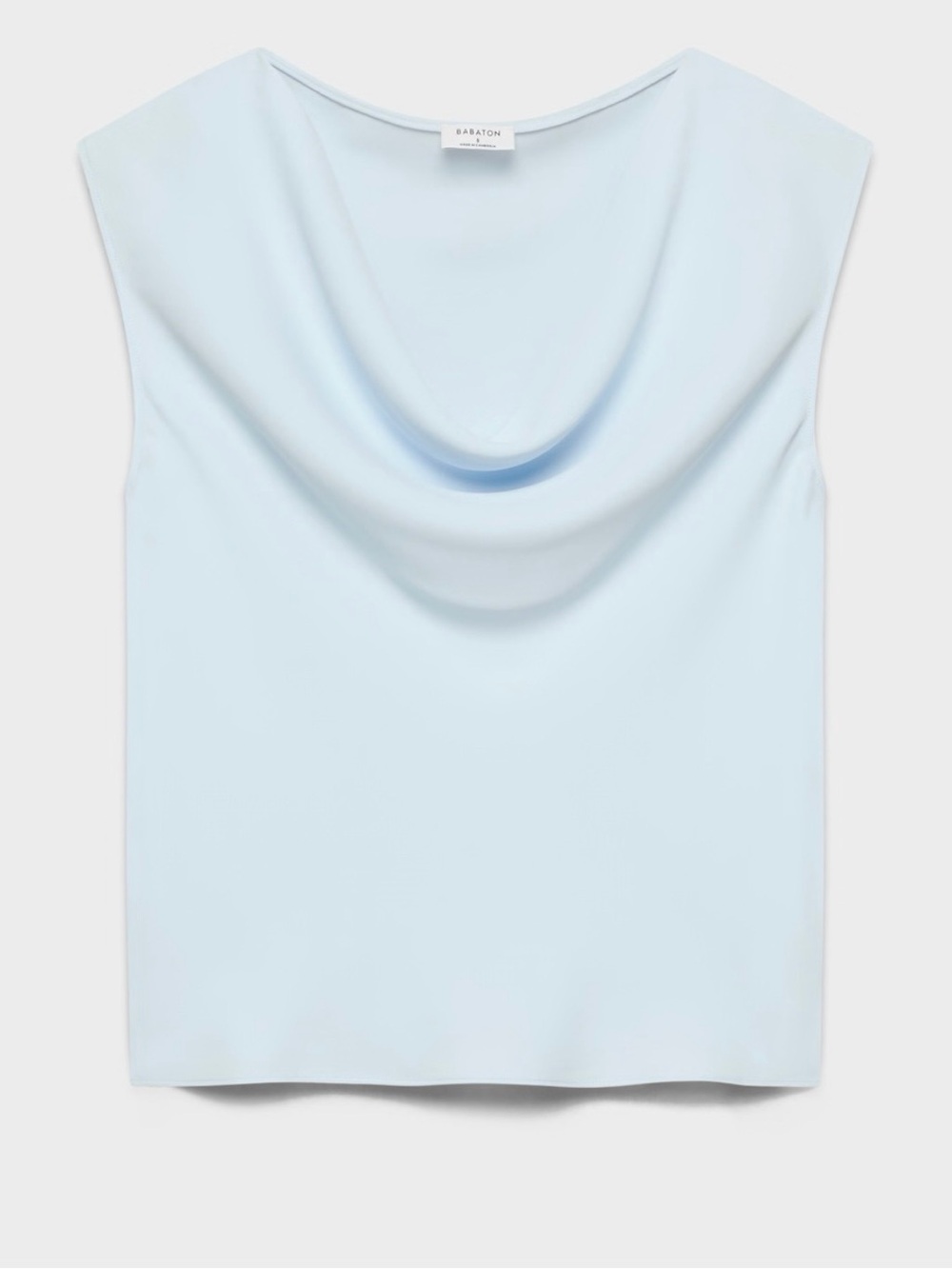 Aritzia Light Blue Draped Cowl Neck Sleeveless Top - Cosmopolitan Top